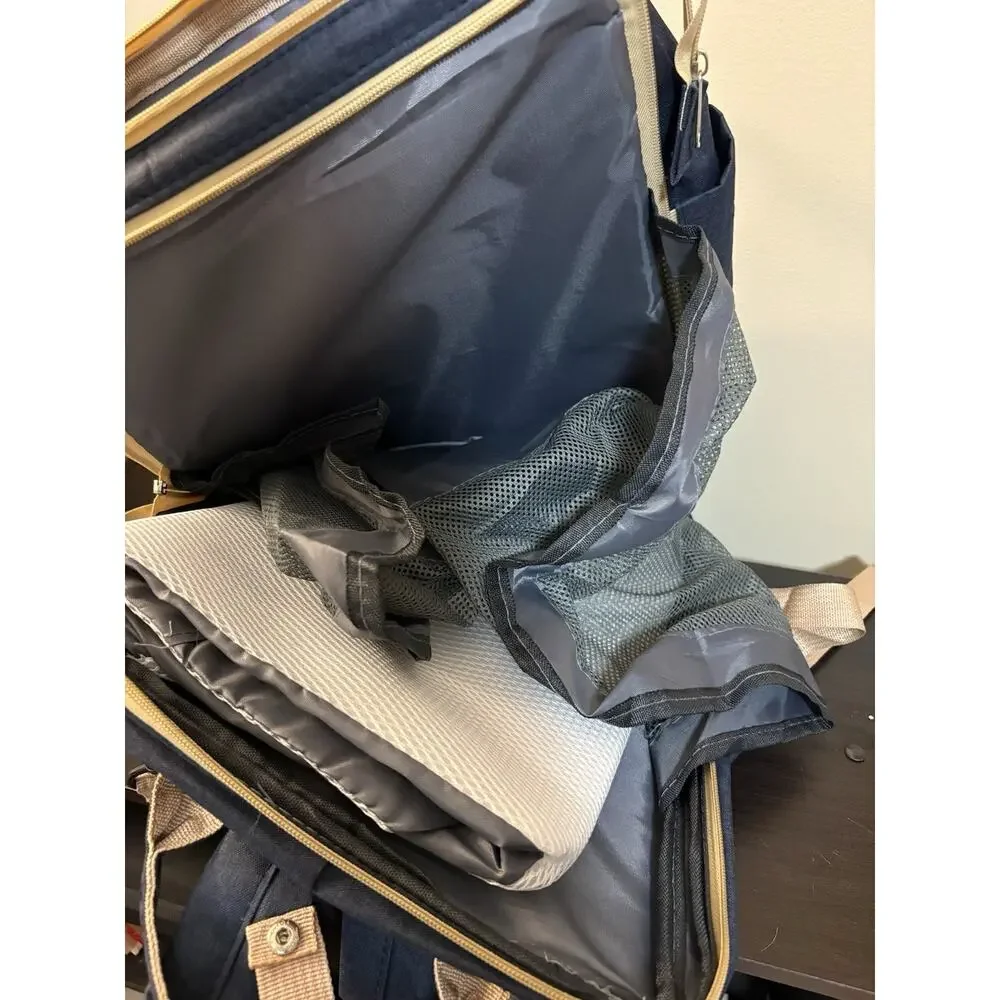 New Diaper Bag Backpack Navy Blue Baby Travel Bag Changing Pad Insulated Pockets